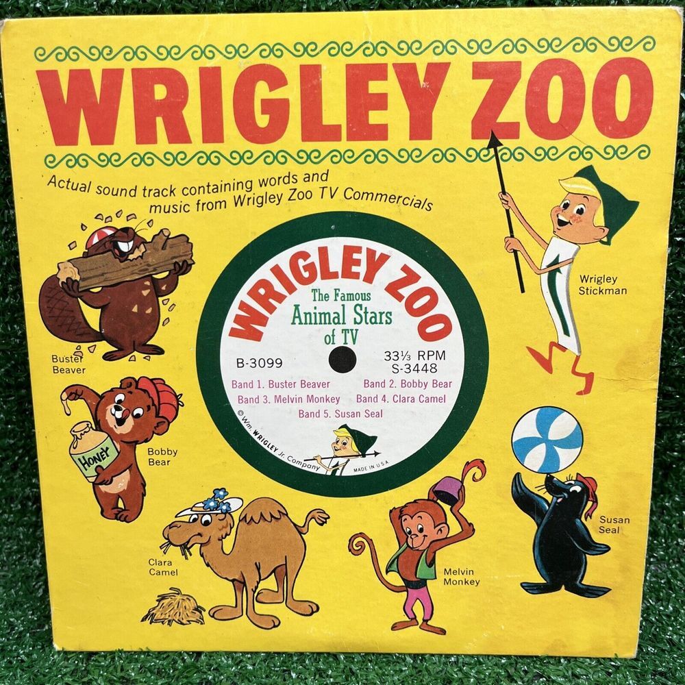 Wrigley Zoo The Famous Animal Stars Of TV 33 1/33 7‎ RPM Gum Promo S-3448